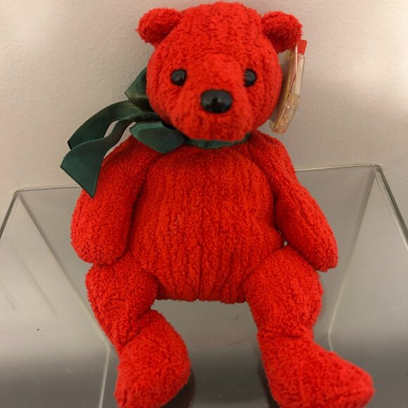 TY BEANIE BABY Mistletoe The Bear With Tags Retired 2000 Plush 8.5" - Picture 2 of 8